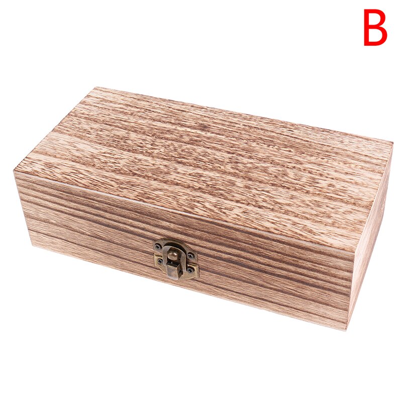 Retro Jewelry Box Desktop Natural Wood Clamshell Storage Hand Decoration Wooden Box Postcard Storage Box: B