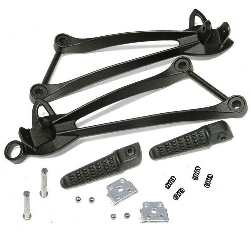 Links + Rechts Hinten Fußstütze Halterung Fußrasten Für Kawasaki Ninja ZX10R 08-10 ZX6R 09-17: Black