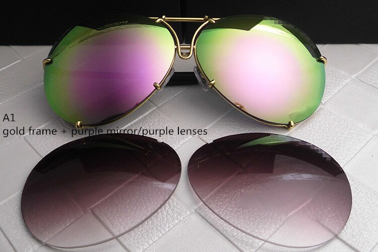 Brand eyewear men women P8478 cool summer style sunglasses sun glasses interchangeable lens 8478 with glasses case car: A1