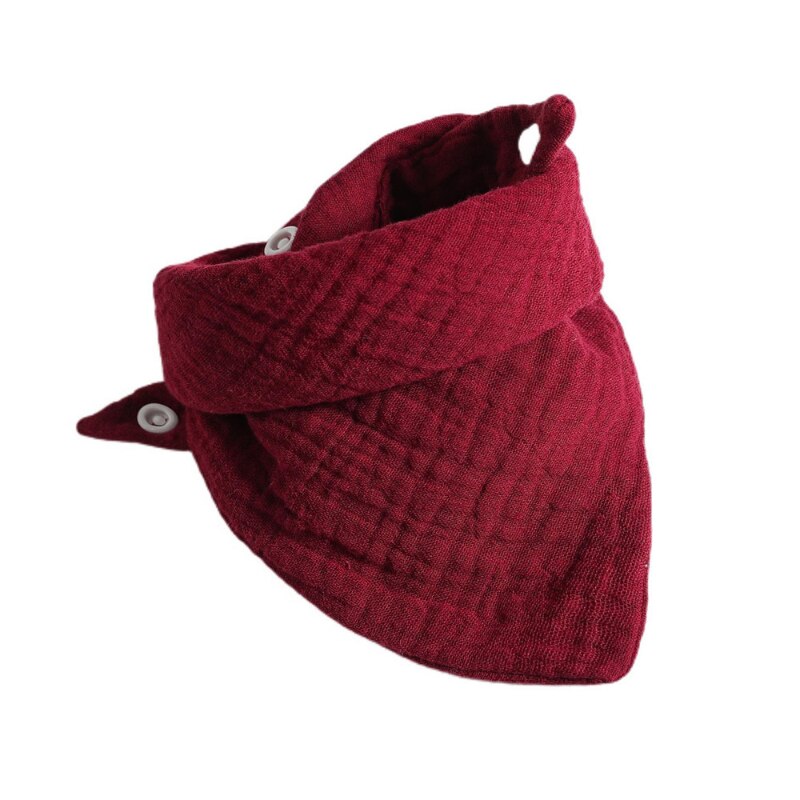 Bavaglino bavaglino tasca garza di cotone asciugamano saliva bavaglino fazzoletto bavaglino garza per bambini: Wine red