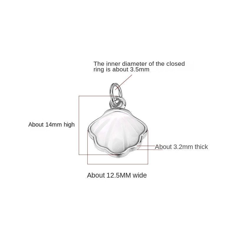 925 sterling zilveren natuurlijke schelp hanger armband ketting sieraden DIY accessoires: Platinum Plated