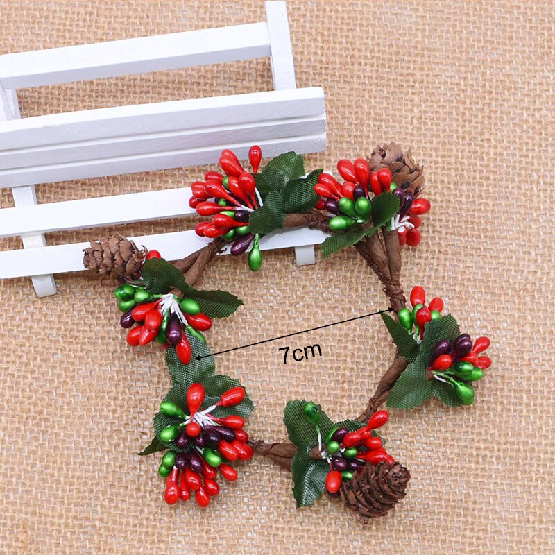 1pc 7/9cm rot Beere murmeln Kranz Kleine Künstliche Pflanze Blume Girlande Weihnachten Dekoration Für Heimat DIY hochzeit Party Dekor: 1pc 7cm B