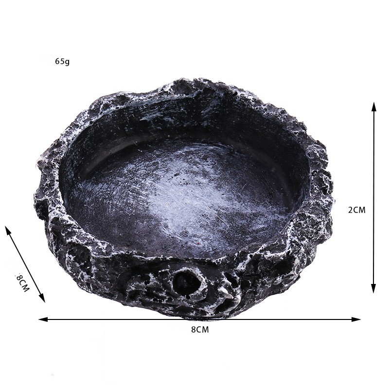 Aquarium Aquarium Landschap Reptiel Hout Vorm Feeder Kom Hars Niet-giftige Food Bassin Schildpad Schildpad Krabben Voor voeden: carbon black