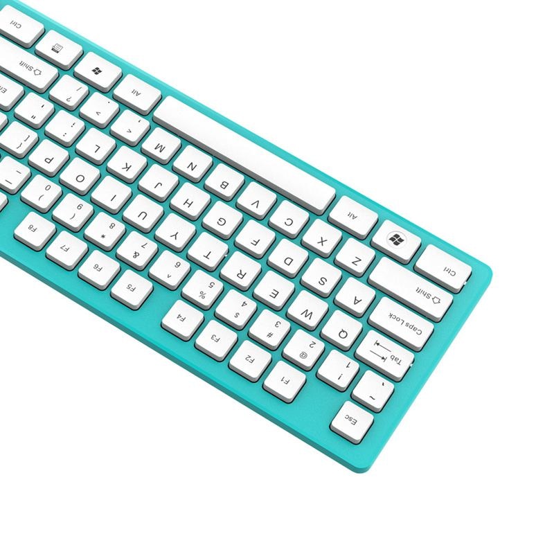 FD Full-Size 2.4Ghz Wireless Keyboard Mouse Combo Ultra Slim Compact Portable Keyboard Mice Set for PC Desktop Laptop Home and O