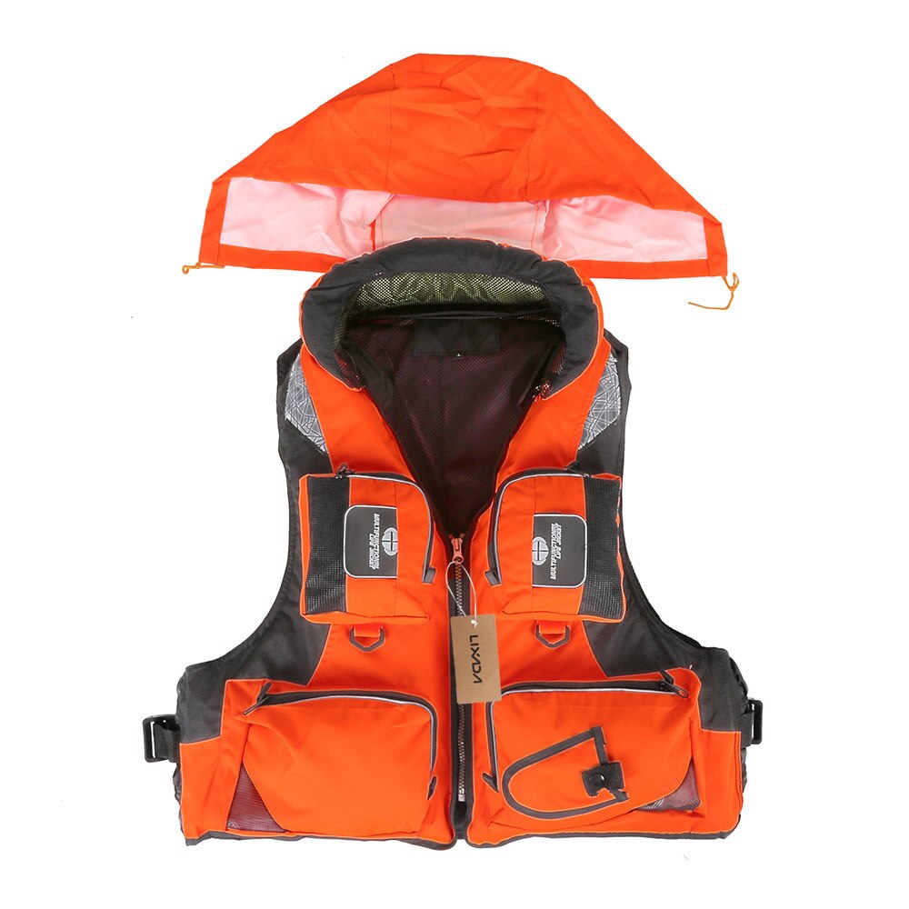 Lixada Fishing Life Vests Adult Unisex Swimming Life Jacket Polyester Survival Safety Life Vest For Drifting Boating Kayak L-XXL: Orange / L