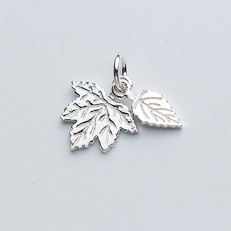 Meetsoft 925 Sterling silber retro blatt modellier-Reize ahornblatt anhänger herstellung von handgefertigtem schmuckzubehör: Ay188sy