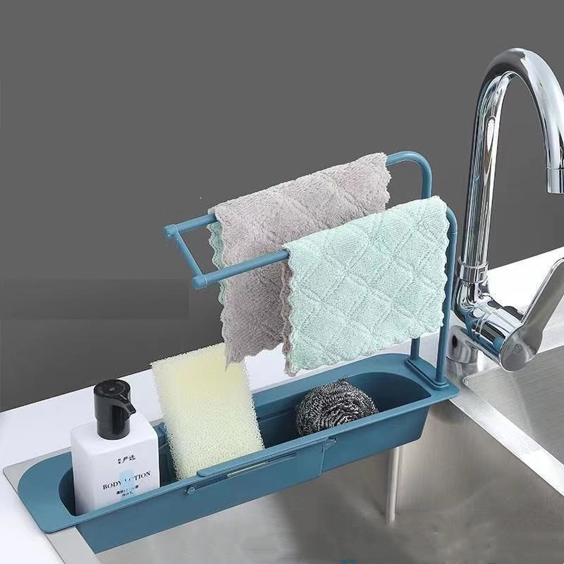 Telescopische Gootsteen Plank Zeep Spons Afvoer Rack Expandable Afdruiprek Spoelbak Lade Houder Verstelbare Afvoer Mand Thuis Keuken Opslag