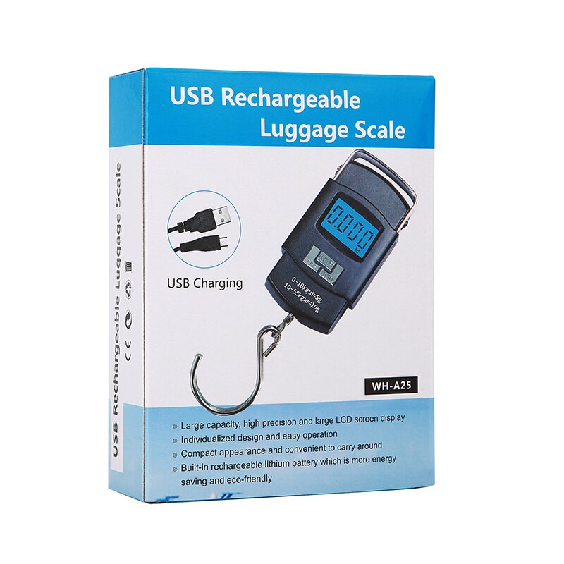 55kg 10g usb-lataus elektroninen digitaalinen vaaka ripustuskoukku kalastusmatka kaksinkertainen tarkkuus matkatavaroiden paino vaaka tasapainovaaka