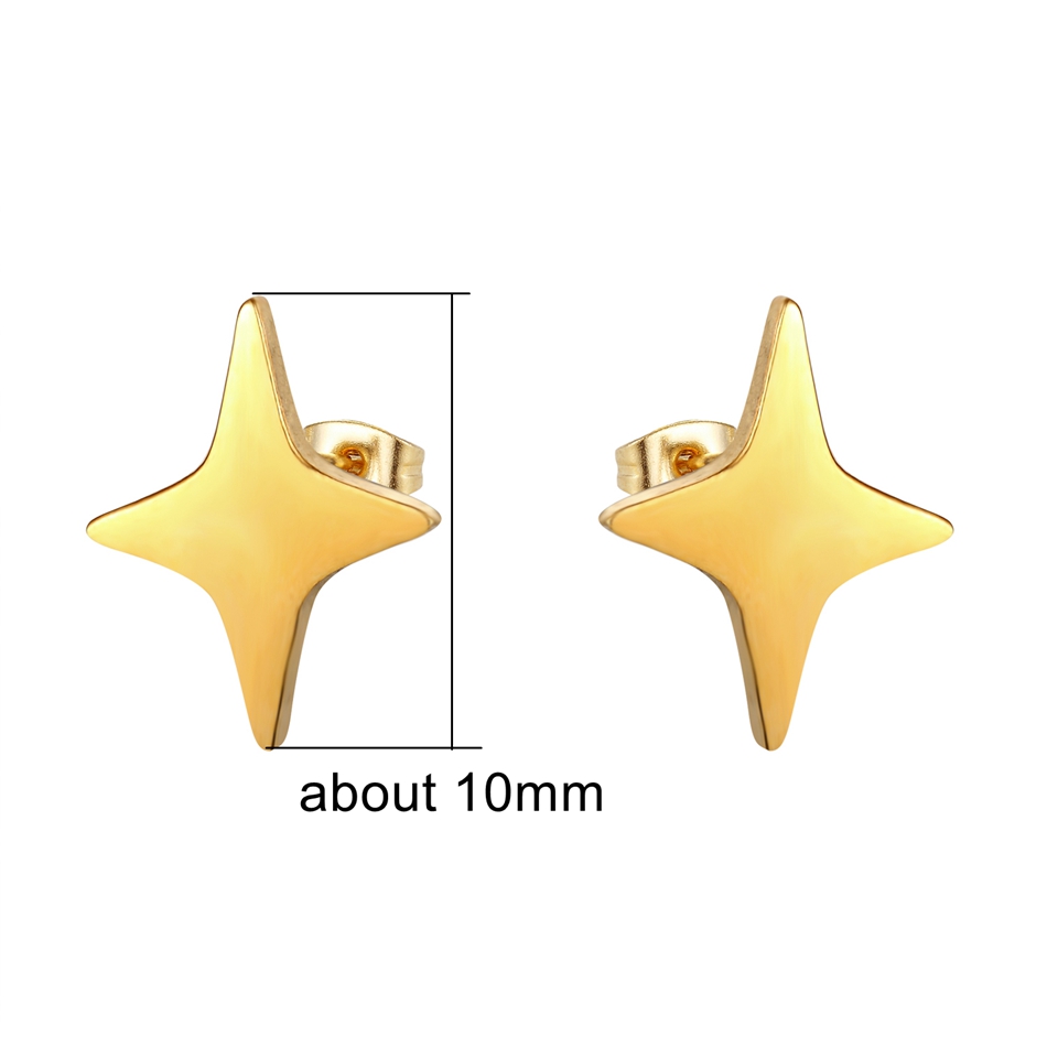 12 pares de pendientes de estrella para mujer y hombre, joyería para Piercing en la oreja, conjunto de pendientes de tuerca de acero inoxidable, , de de reventa: PLATEADO