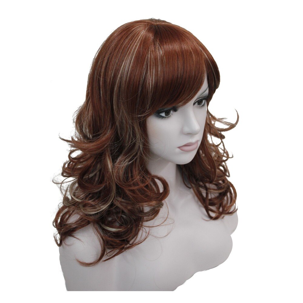 StrongBeauty Women's Wig Bob Long Wavy Layered Hair Black/Auburn Synthetic Full Wig 8 Color