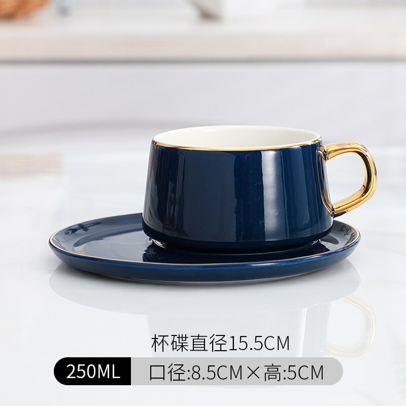 Europeisk keramisk kaffekopp enkel gullkant ensfarget frokost tyrkisk te kopper nordisk taza de kafe hjem hage  være50cu: Stil 3