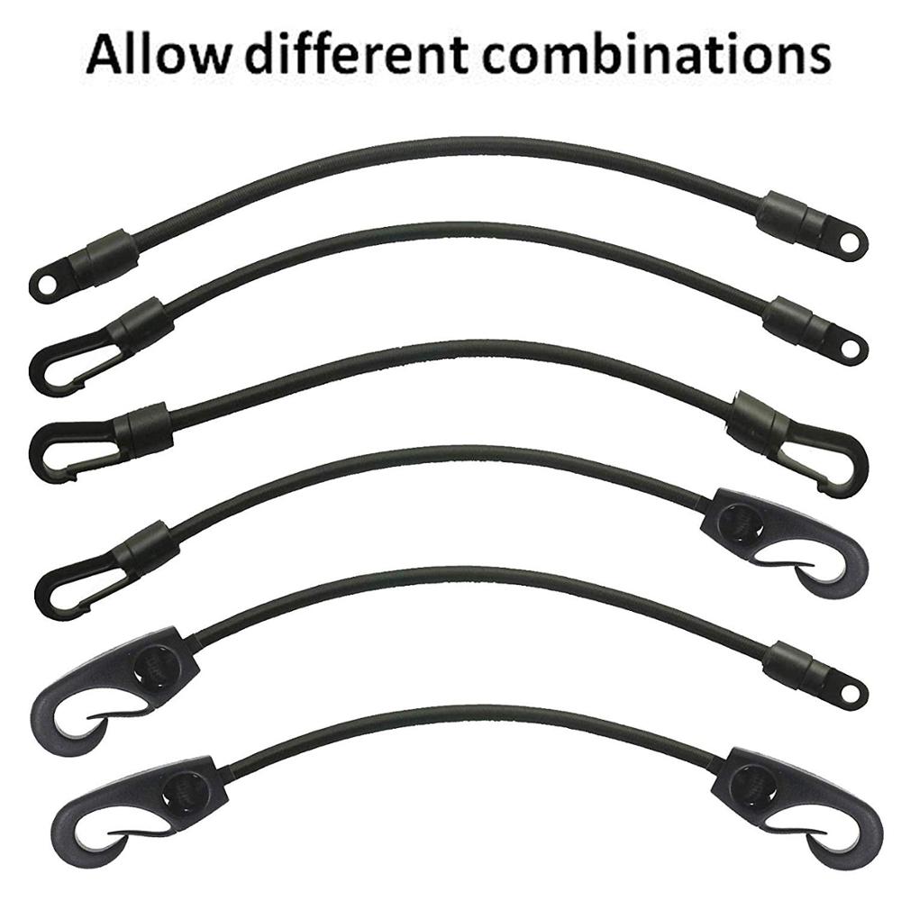 6/PK – corde élastique pour absorption des chocs, 1/4 &quot;X 20 pieds, avec crochets d&#39;extrémité de corde élastique pour Campin solide, 1/4 pouces