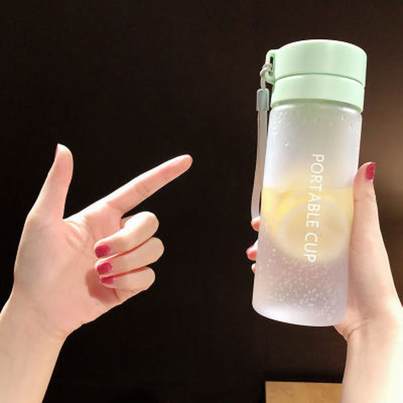 Water Bottle 600/800ml Protable Double Cup Cover Large Capacity Matte Water Cup Cute Water Bottle Items