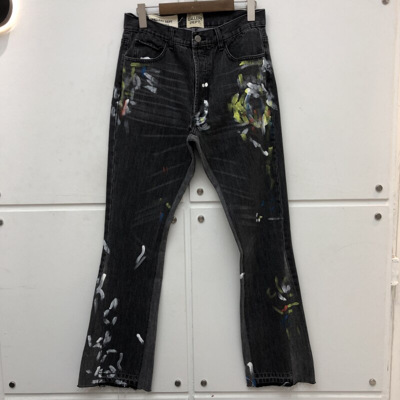 Galerij dept stiksels bootcut jeans denim mannen vrouwen schade gat distressed galerij dept broek mannen jeans broek: 3 / 32