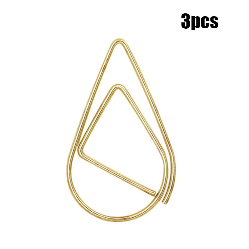 Dailylike 1PC Colorful Binder Clip Creasing Edges Metal Clip File Clips for School Office Medium Paper Clip Bookbinding Tool: 3pcs-paper clip