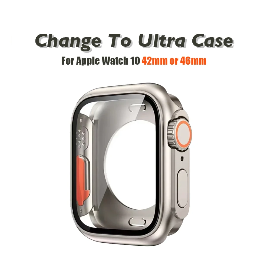 Screen Protector Cover voor Apple Watch 44mm 45mm 46mm 42mm Harde PC Voor Achter Bumper Case voor Iwatch 10 9 8 7 6 Veranderen Naar Ultra