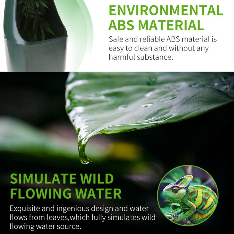 Bebedero automático para reptiles, de lagarto humidificador de agua, dispensador de alimentos, terrario, anfibio, agua ajustable