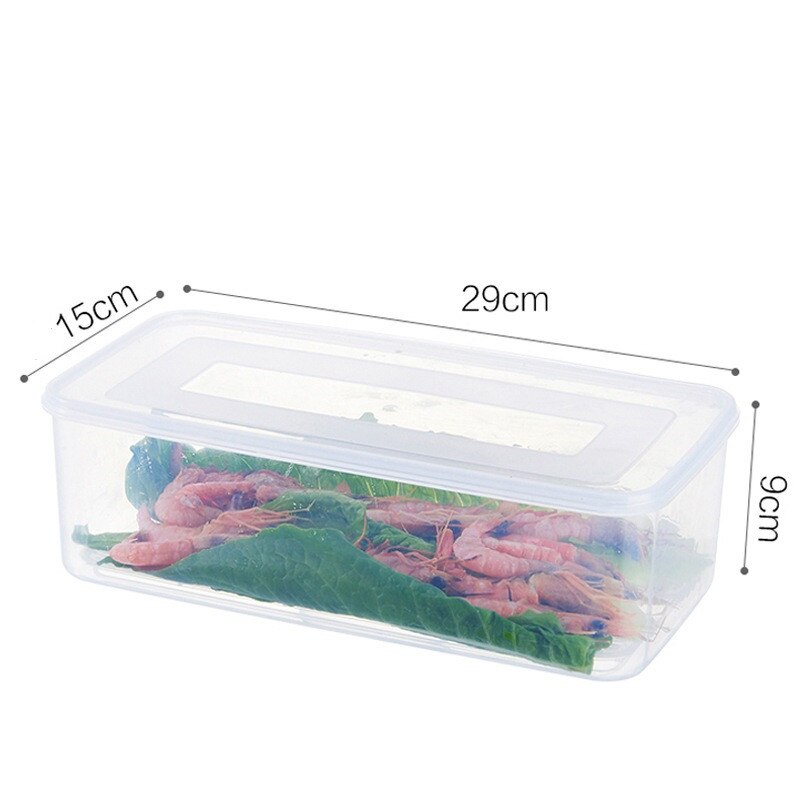 Freezer Food Storage Container Stackable Food Saver Box with Lid Square Plastic Single-layer Sealed Transparent Box