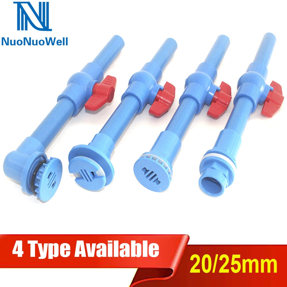 NuoNuoWell Aquarium Water Tank Drain Kit BulkHead Adapter Marine Pipe Fitting PVC Drain Connector With Valve