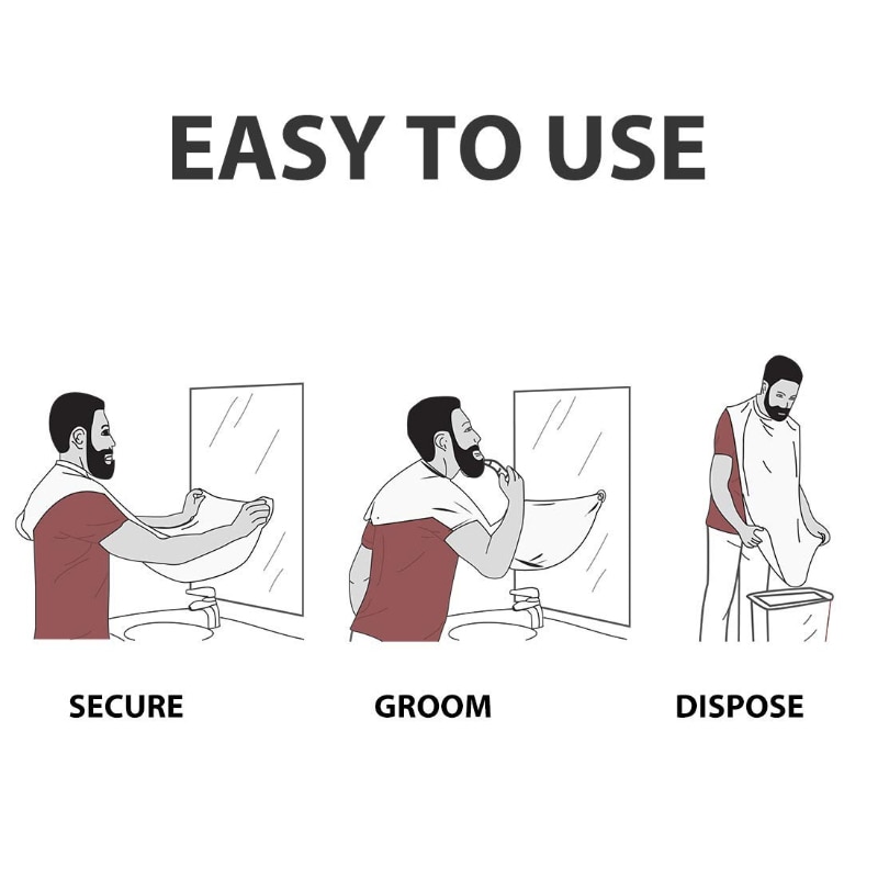 Male Beard Shaving Apron Care Clean Hair Adult Bibs Shaver Holder Waterproof Bathroom Organizer for Man