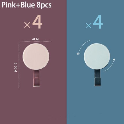 8 kpl/pakkaus pyyhetakki avainliimakoukut kodin sekatuotteiden pidiketelineet ripustuskoukut seinäsäilytyskoukut keittiön kylpyhuoneen seinään: Vaaleanpunainen sininen