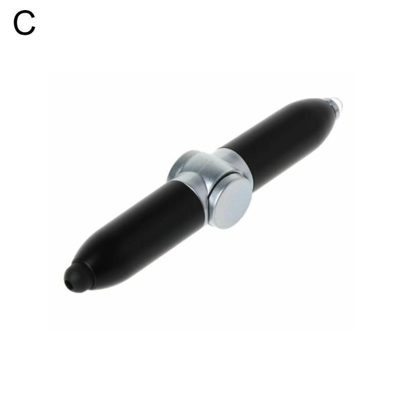 1 Pcs Multifunctionele Gyroscoop Pennen Decompressie Speelgoed Met Gyro Volwassen Pen Speelgoed Stress Licht Spinner Relief Led Balpen fing R7W3: Black upgrade