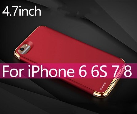 Voor iphone 6 6s 7 8 batterijlader case ultradunne externe back-up lader case voor iphone x  xs 6 6 s 7 8 plus powerbank case: I6 i6s i7 i8 rode