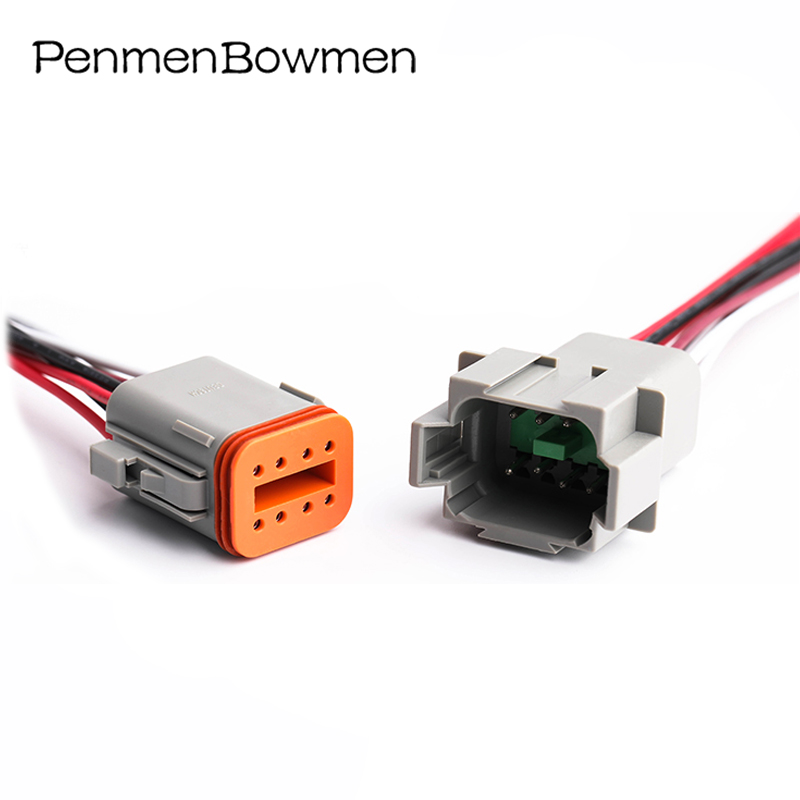1 conector Deutsch DT 2 3 4 6 8 12 pines arnés de cables de enchufe eléctrico de coche impermeable macho hembra con Cable DT06-2S DT04-2P: Marfíl / Bajo 5 Unids