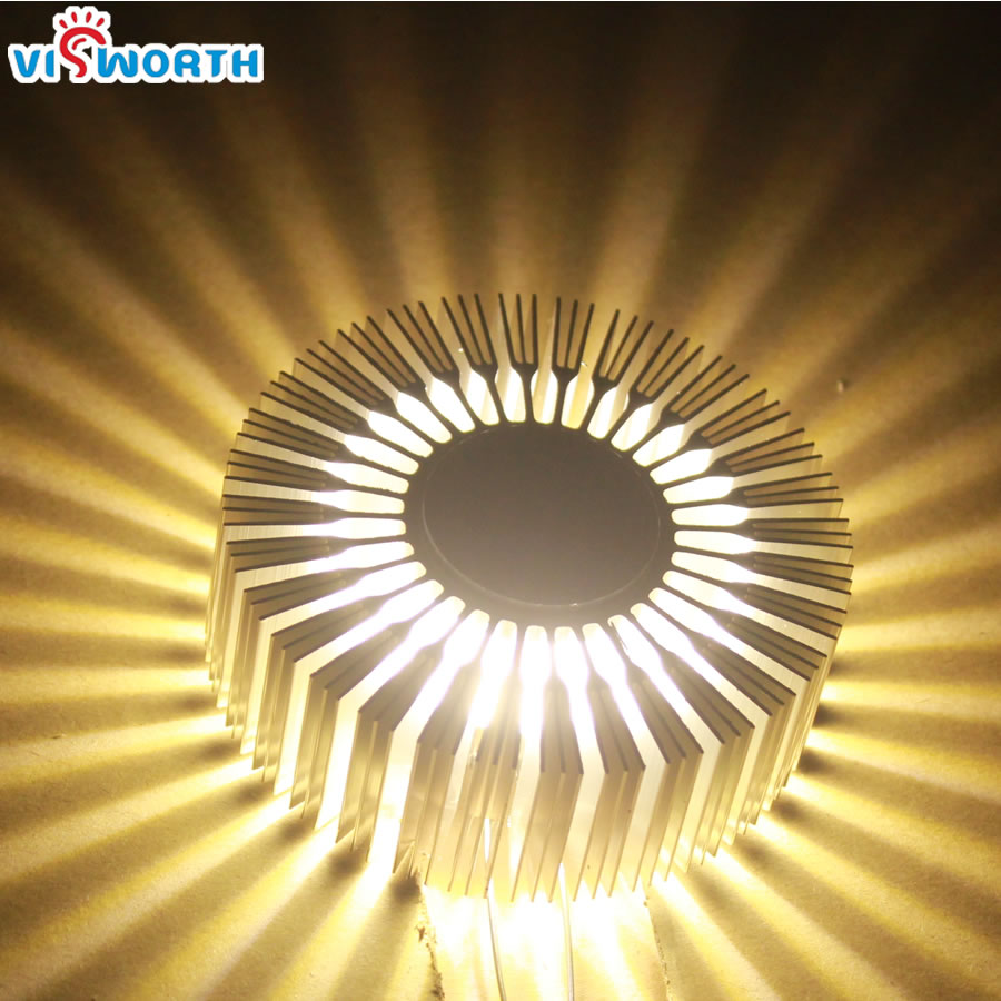 Applique murale fleur de soleil de Noël, budgétaire d'hôtel, lumière de fond, lampes de couloir, 3W, AC 110V, 220V, 240V