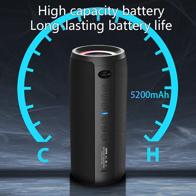 Haut-parleurs sans fil ZEALOT S51 Pro 40W, haut-parleur de caisson de basses portable extérieur, étanche IPX 6, double appairage, batterie 5200mAh.