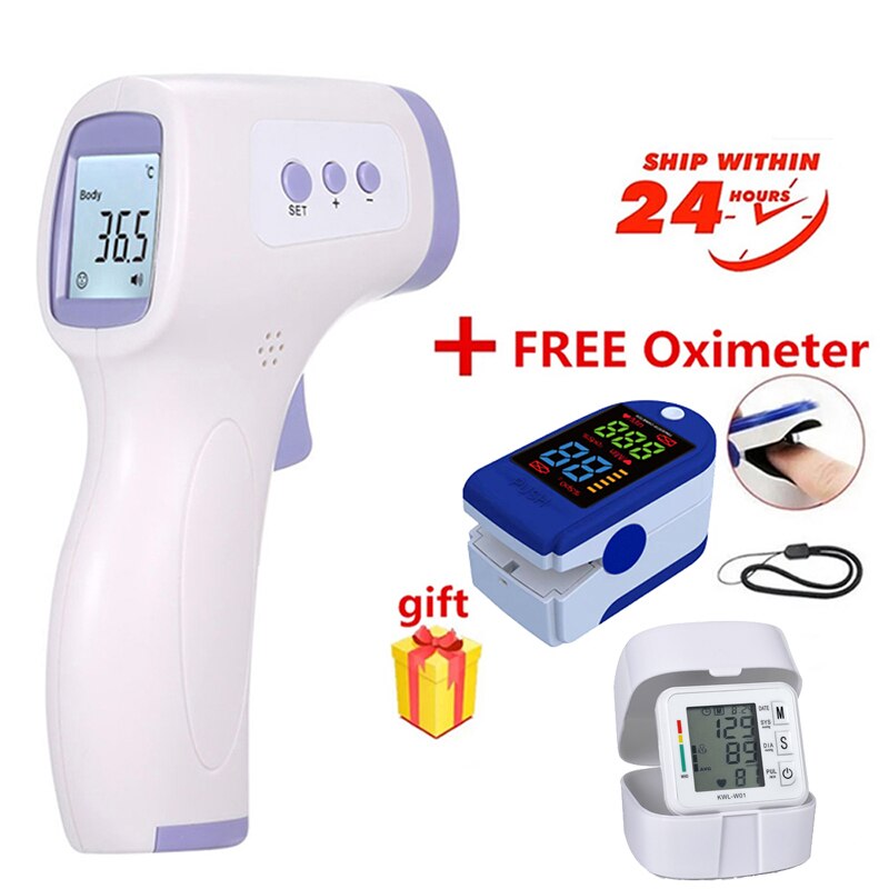 Fingertip Pulse Oximeter OLED Display Finger Clip Oximetro HRV SpO2 PR PI Respiratory Rate Sleep Monitor + Infrared Thermometer