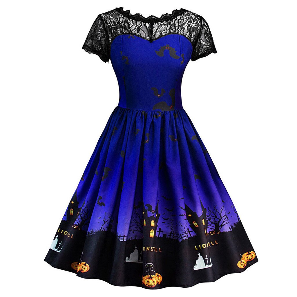 Lolita - Vestido De Manga Corta Estilo Japonés Con Encaje Y Dobladillo