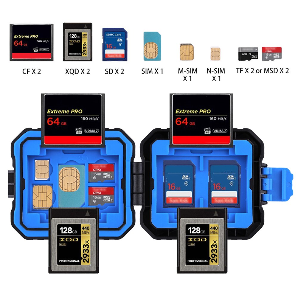 Powstro 11 Kaarten Kamer Waterdichte CF/TF/Sd-kaart Geheugenkaarten Storage Case Geheugenkaart Case Opbergdoos