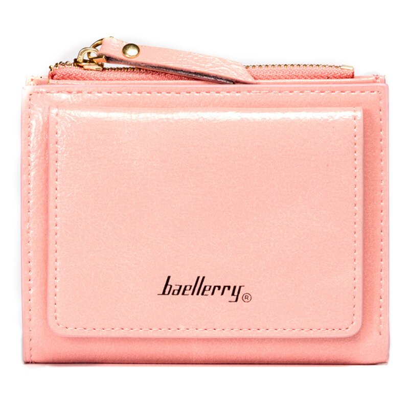 Women's Wallet Short Wallets For Women Coin Purse Zipper Clutch Wallet Ladies Card Holder Luxury Small Clutch Bag: Pink