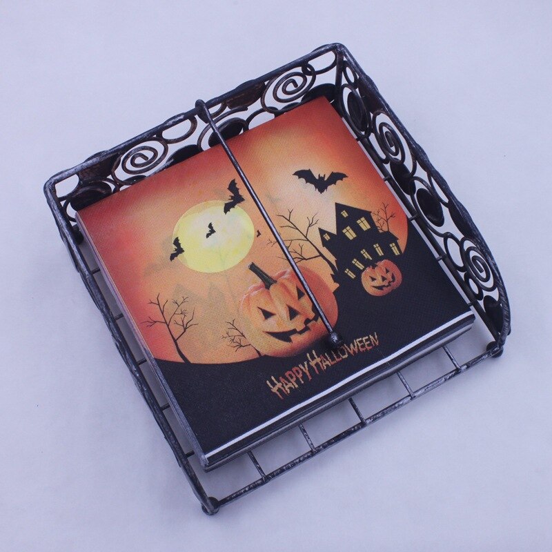 100PCS Halloween Table Decor Party Pumpkin Disposable Paper Napkins Horror Props Tissue Serviettes Party Supplies 33*33CM