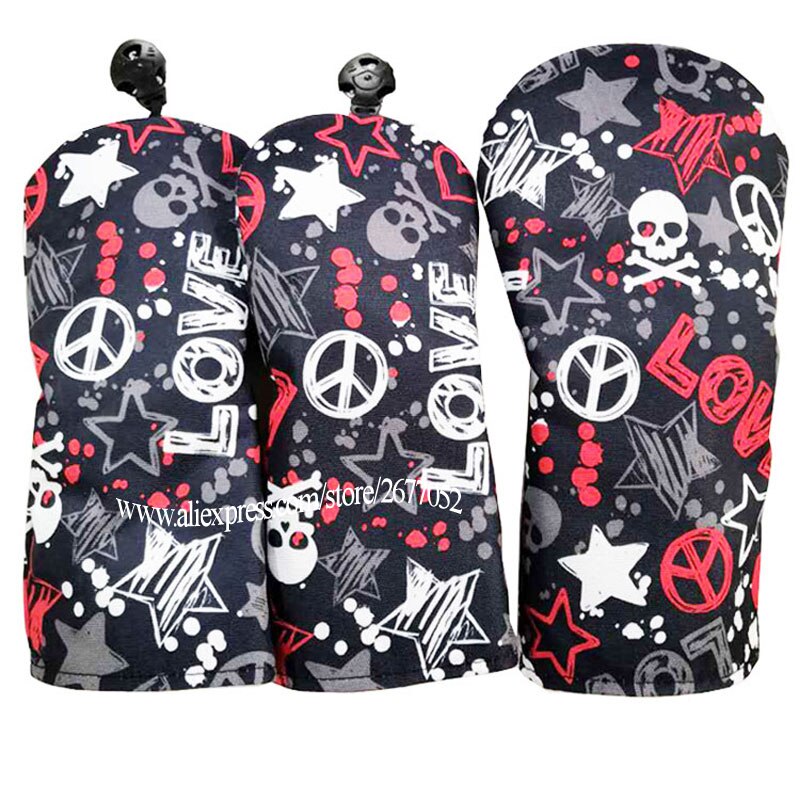 Cooyute Golf headcover PU Skull Golf wood head cover 13.5 Red colour Unisex wood Clubs head cover: Red