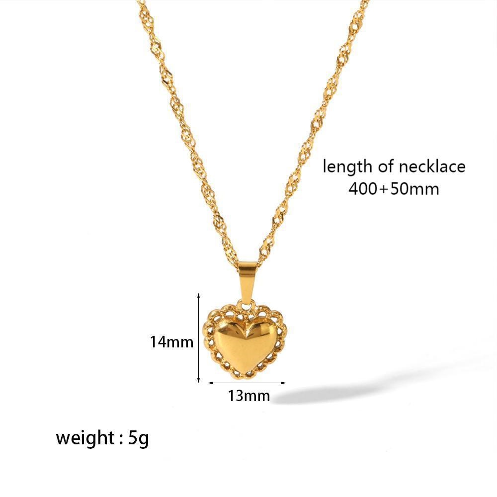 MEDFOLY Heart Necklaces for Women Simple Dainty 14K Gold Plated Anti-allergy Choker Necklaces Valentines Day Jewelry: RED-BROWN