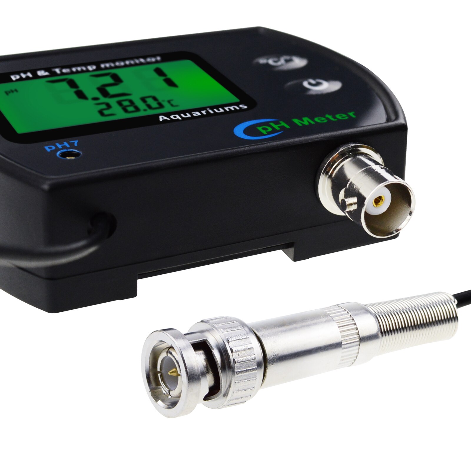 PH &amp; Temperature 2-in-1 Continuous Monitor Meter w/ Backlight Water Monitoring Kit 0.00~14.00pH degC/ degF Dual Display