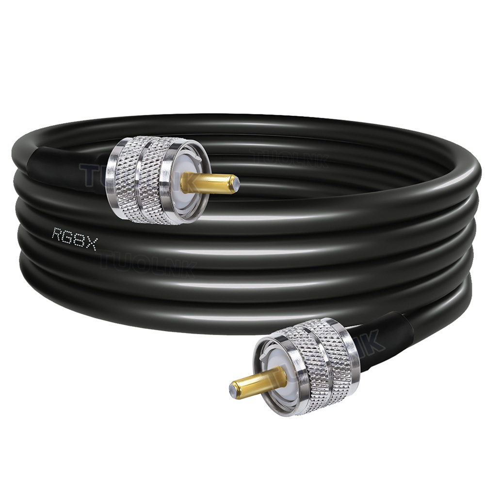 RG8X CB Antenna Coaxial Cable PL259 UHF SO239 Jumper Cable Low Loss 50 ohm UHF Male to UHF Male CB Antenna Extension Coax Cable