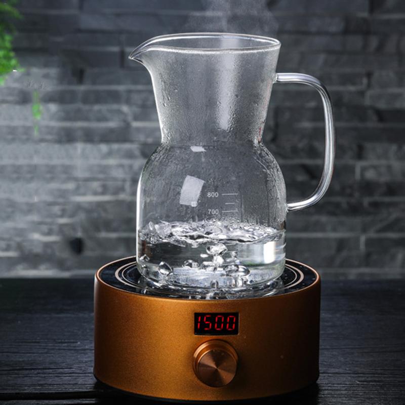 Glas kaffekedel med rustfrit stål filter dryp brygning chemex brewer kaffekande drypper barista hæld over kaffemaskine