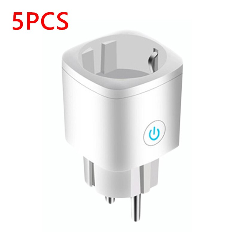 16A WiFi Smart Plug EU Adaptor 110-240V Wireless Remote Voice Control Energy Monitor Outlet Timer Socket For Alexa Google Home: 5pcs