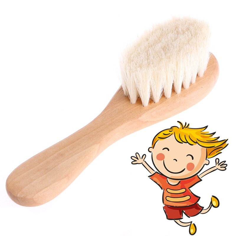 Houten Handvat Geitenhaar Borstel Baby Haarborstel Pasgeboren Haar Borstel Zuigeling Kam Head Massager Voor Baby