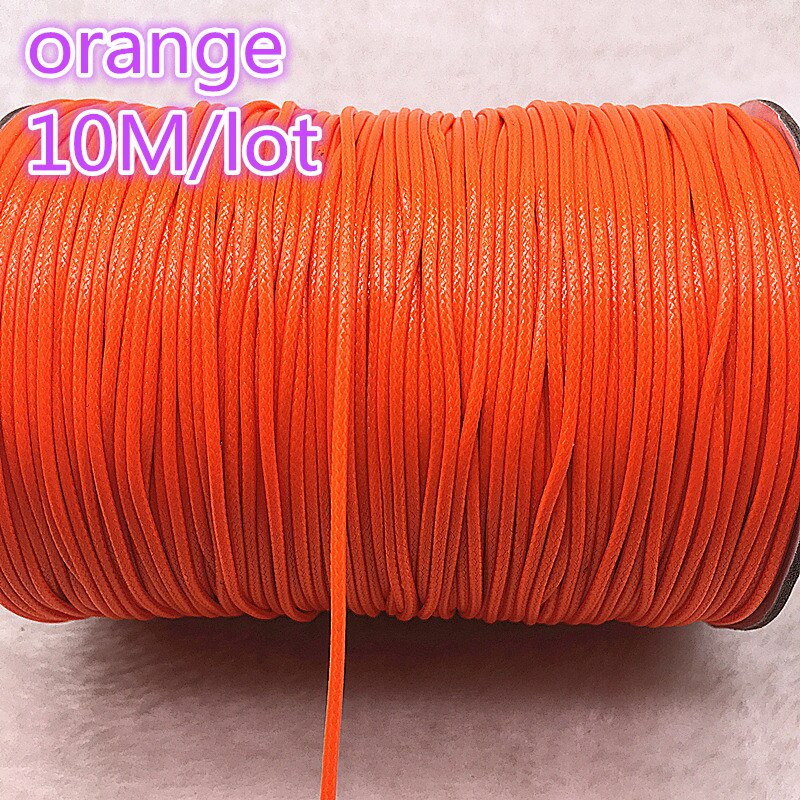 10M Durchmesser 1,0mm Gewachste Baumwolle Schnur Gewachst Gewinde Schnur String Strap Halskette Seil Bead Für Schmuck Machen DIY armband: 08orange