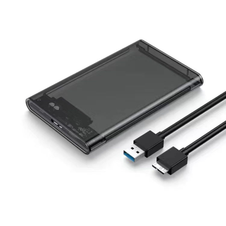 USB 3.0 2.0 Externes Festplattengehäuse 2,5 Zoll SATA zu USB3.0 UASP Klare tragbare Festplattengehäuse 2T HDD Werkzeugfrei Transparent: WHITE