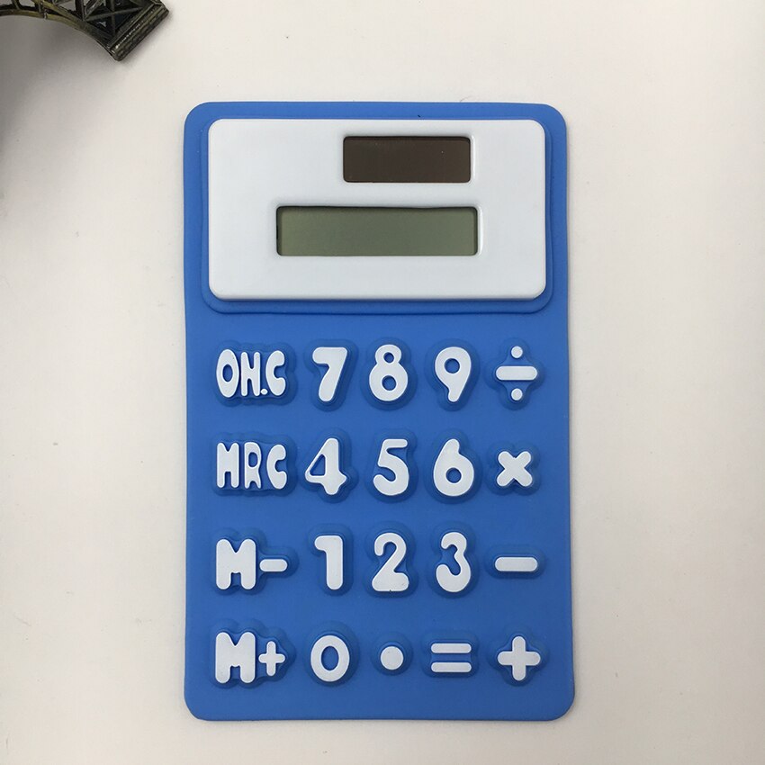 Handheld Silicone Scientific Calculator Foldable Pocket Solar Silicone Calculators for School Meeting 8 digital