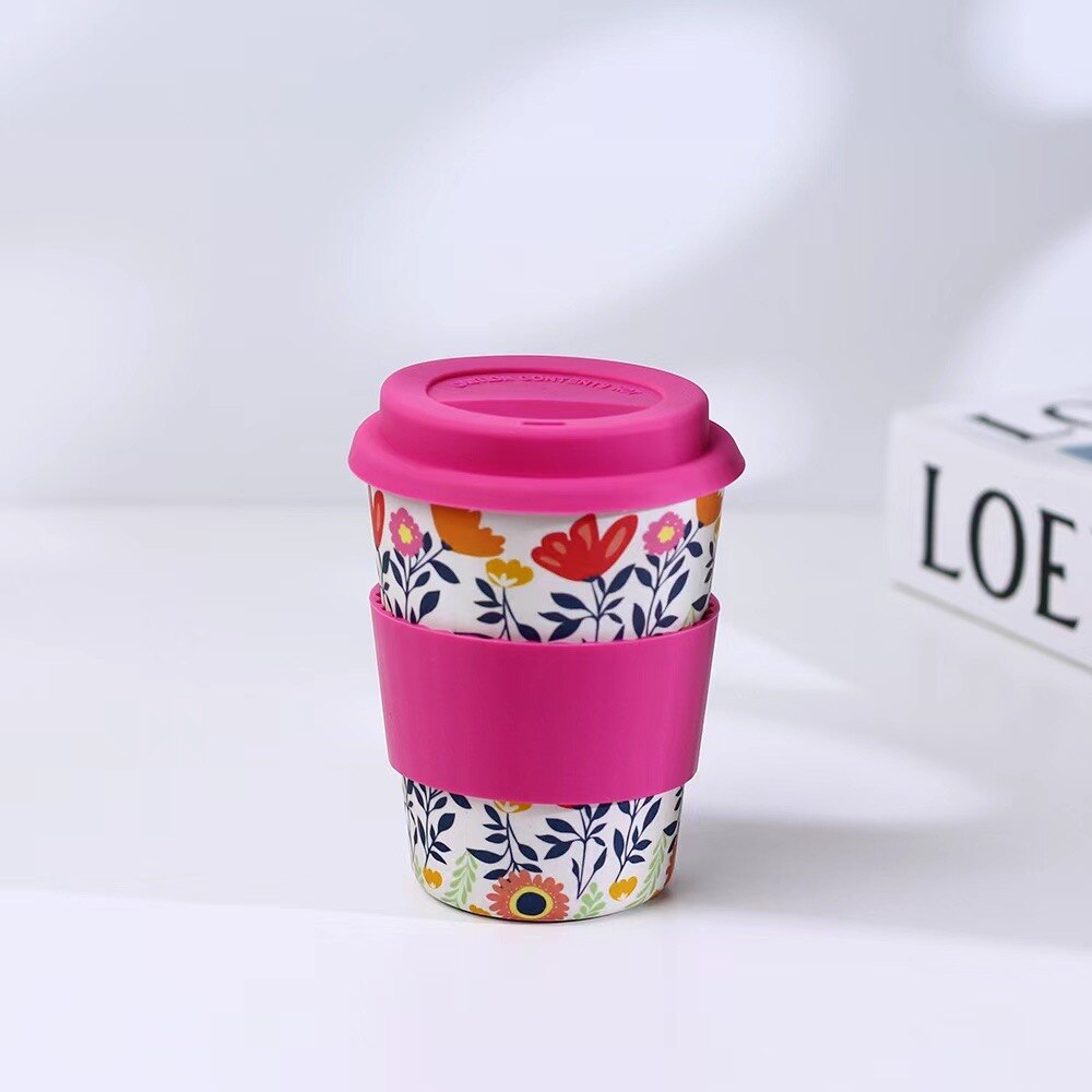Bamboo Fibre Cup,BPA Free Ecofriendly Cups, Reusable Travel Mugs for Coffee: Blooming