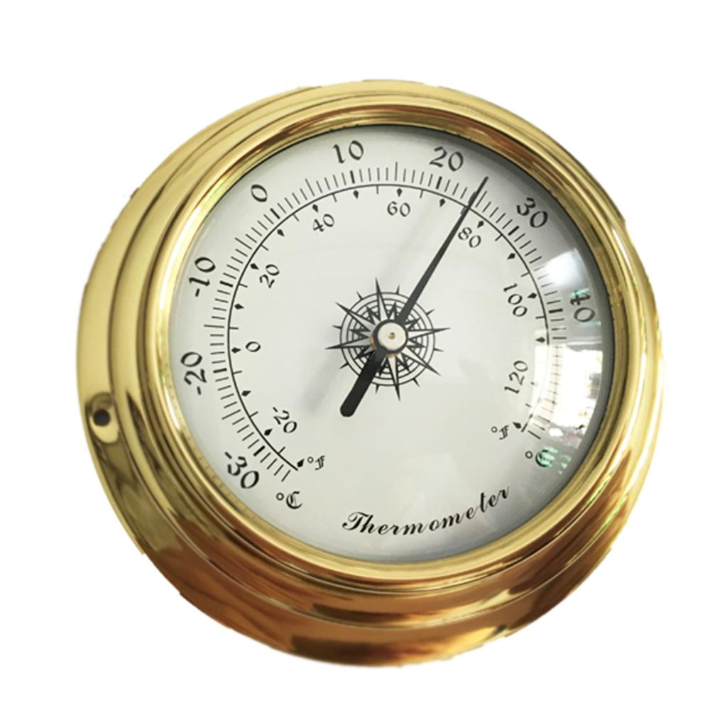 4 tommer 4 stk/sæt termometer hygrometer barometer ure ur kobberskal zirkonium marine til vejrstation