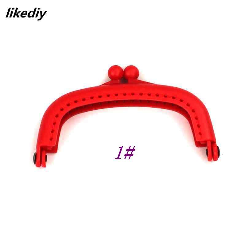 10 Pcs/Lot 8.5 CM Candy Color Arc Resin Plastic Purse Frame With Hole Kiss Clasp Lock DIY Bag Accessories