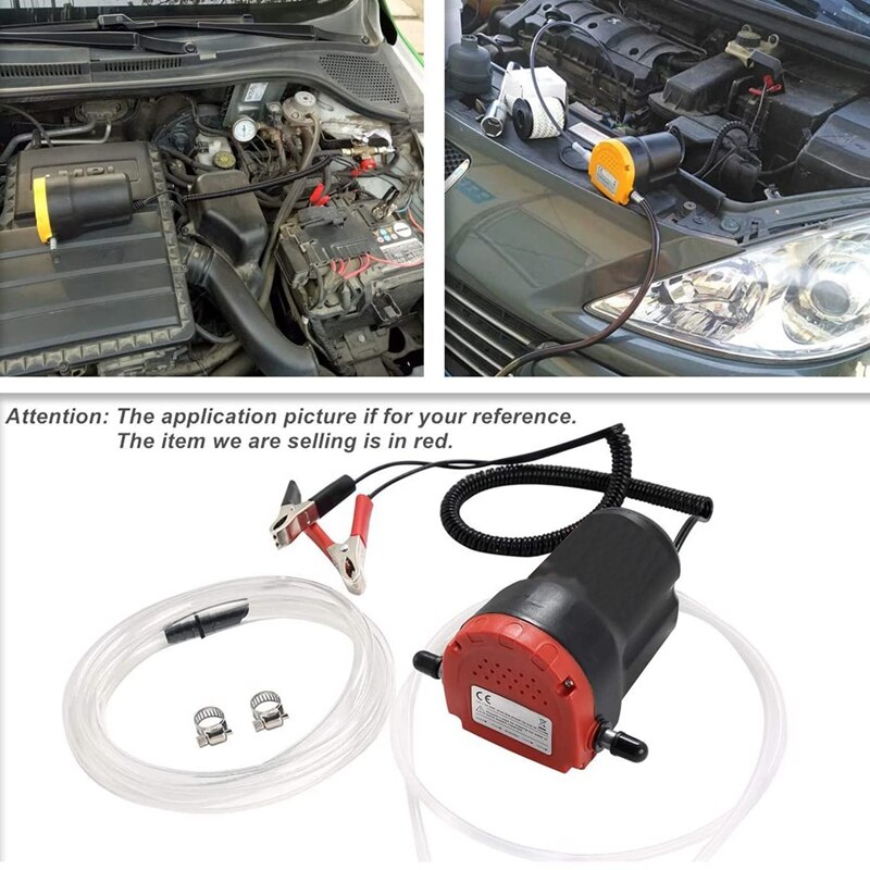 12V 60W Oil Change Pump Extractor,Oil/Crude Oil Fluid Pump Extractor Scavenge Oil Change Pump Transfer Suction Red Case: Default Title