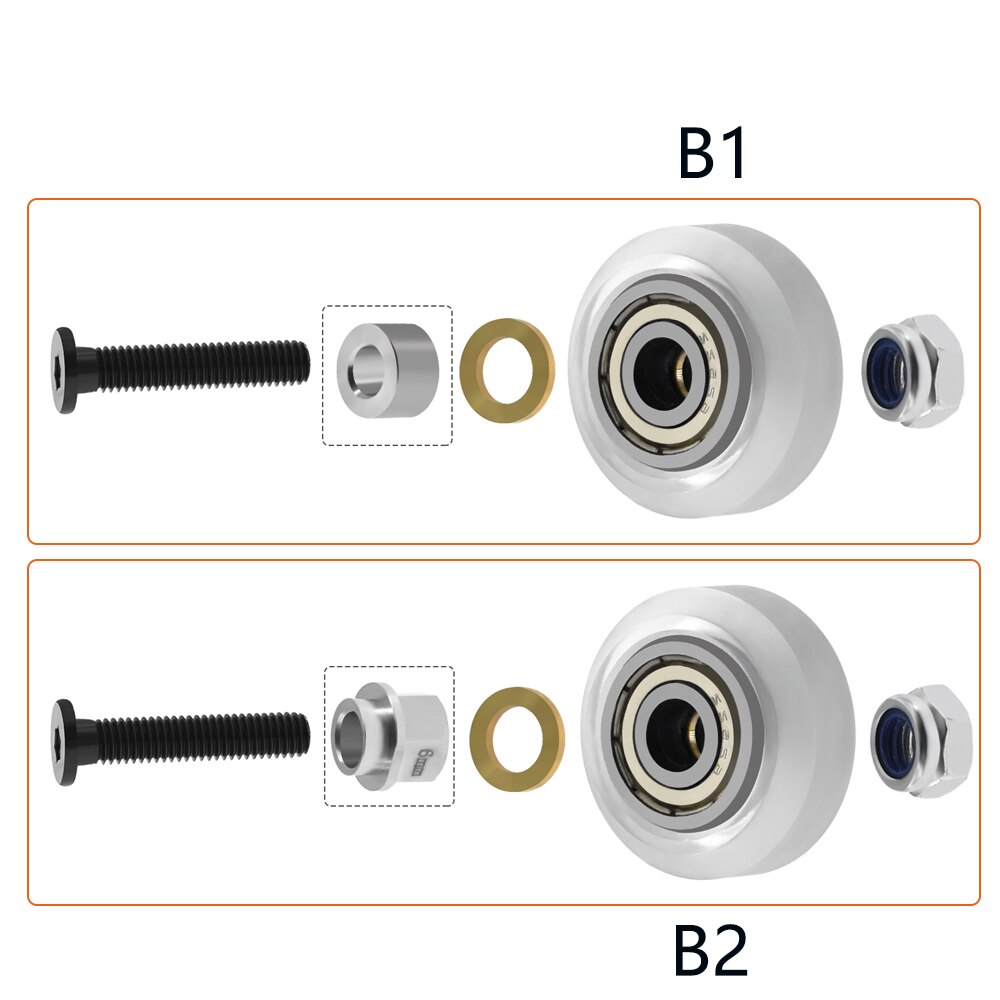 1Set Cnc Forte Solido Pom Kit Ruote per Openbuilds V-Slot Ferroviario, di Bue Cnc, ruota Solida Lineare Estrusione 3D Stampante Reprap Cnc